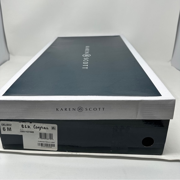 Karen Scott Deliee 2 Round Toe Knee High Riding Boots Black Cognac Women 6 M NIB - Picture 6 of 7